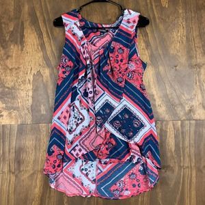 Roz & Ali Womens Blouse Floral Geometric Momcore Classiccore Stretch Large